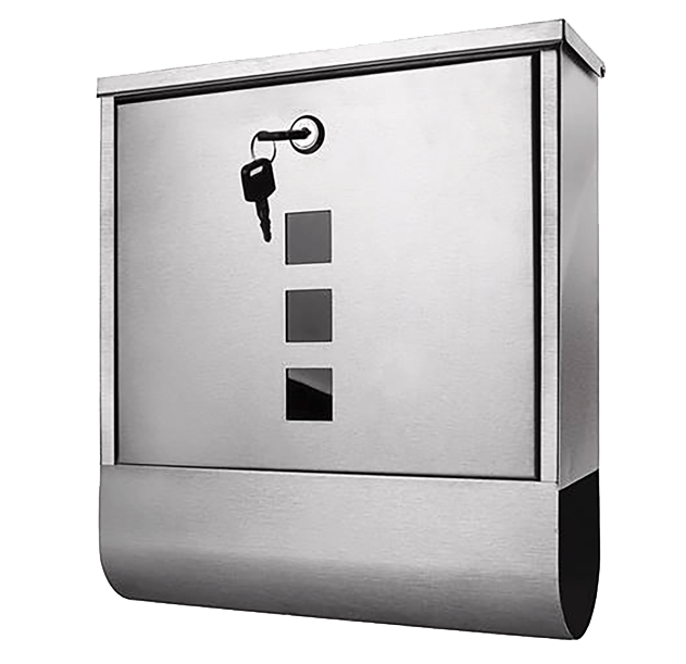 postal box with lock and key